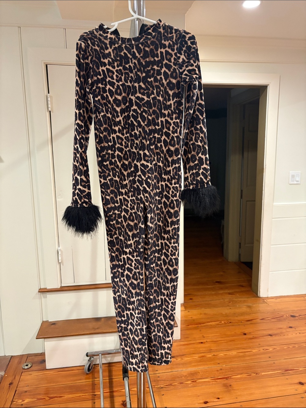 Zara kids velvet cheetah print jumpsuit
